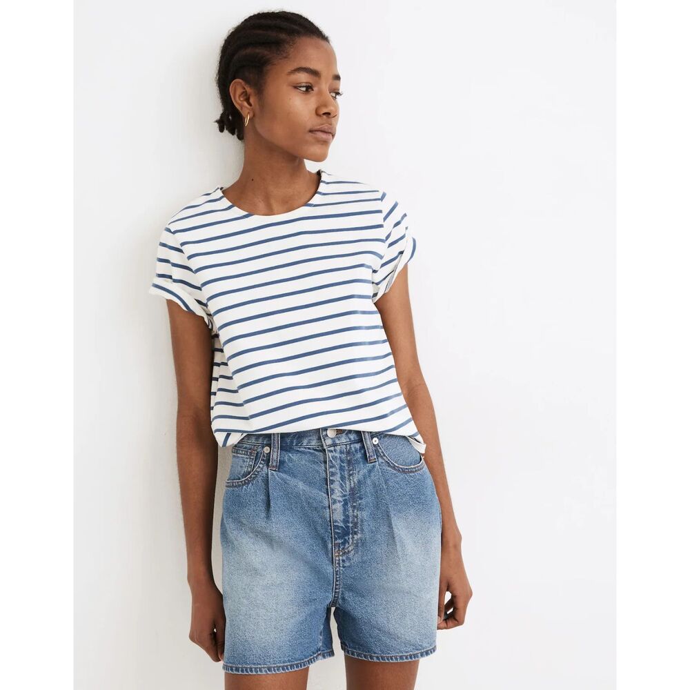 Madewell Pleated Denim Shorts in Jewell Wash size 23 women's